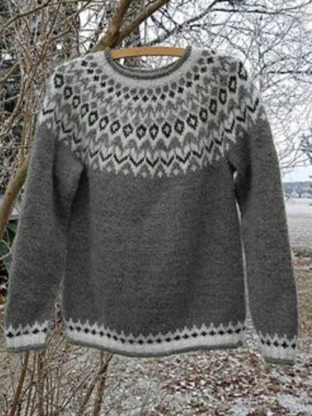 

Maglione Morbido Casuale taglia grande a Girocollo, Grigio, Knitwear