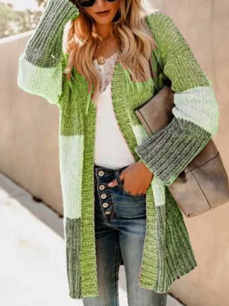 

Cardigan Casuale taglia grande Giacca, Verde, Cardigans