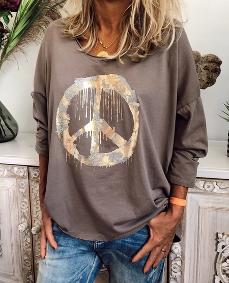 

Printed Long Sleeve Shirts & Tops, Gray, Hoodies&Sweatshirts