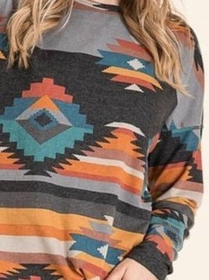 Aztec Coat, Orange, Hoodies&Sweatshirts