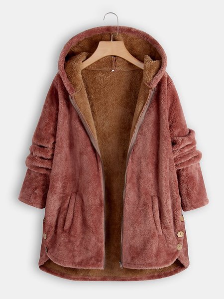 

Long Sleeve Casual Sweater coat, Pink, Coats