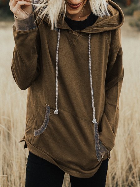 

Grey Casual Hoodie plus size Sweatshirt, Khaki, Hoodies & Sweatshirts