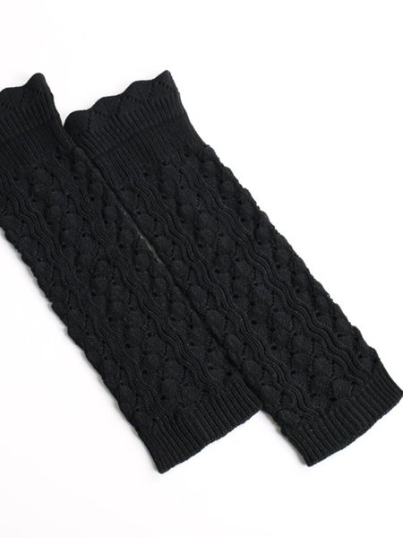 

Casual Warm Plain Knee-Socks, Black, Socks