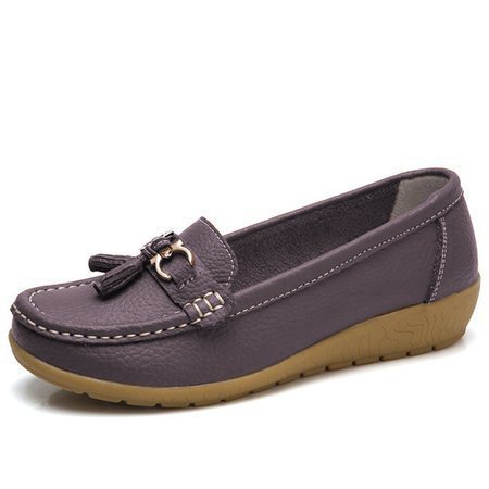 

Metallo nappa morbido Pelle Scarpe Piatte Mocassini, Caffè, Flat & Loafers