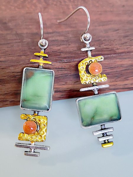 

Vintage Turchese Orecchini, Verde, Earring