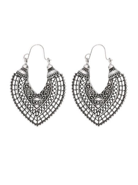 

Hollow Bohemian Vintage Earrings, Silver, Earrings