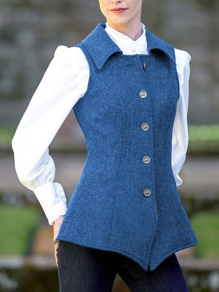 

Green Tweed Sleeveless Vintage Jacket, Deep blue, Auto-clearance