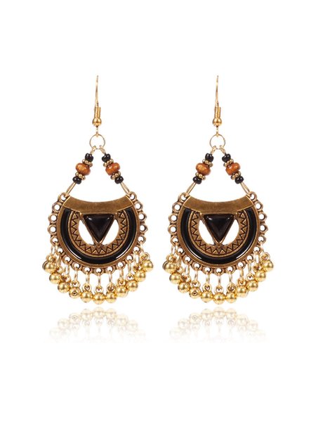 

Bohemian Dangle Earrings Retro Pendant Ear Studs, Black, Earrings
