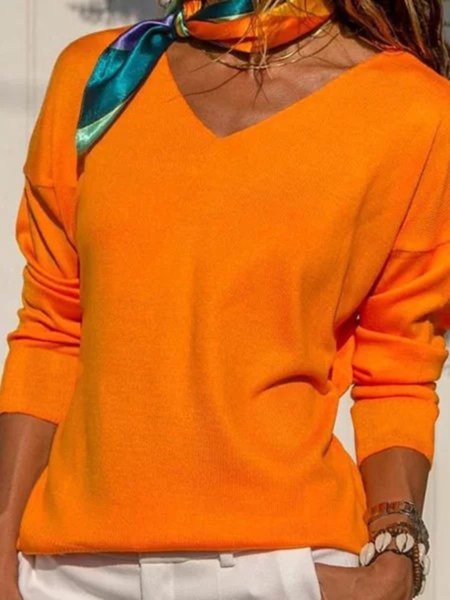 

Women Casual Tops Tunic Blouse Shirt Sweater, Orange, Tops