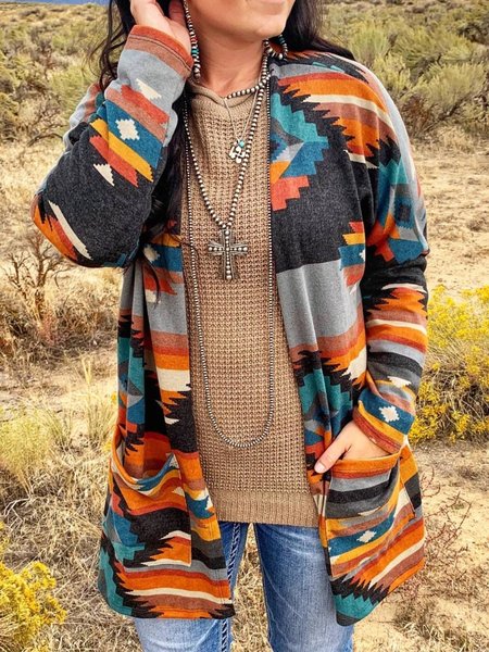 

Cardigan Blu Vintag Tribale taglia grande, Outerwear