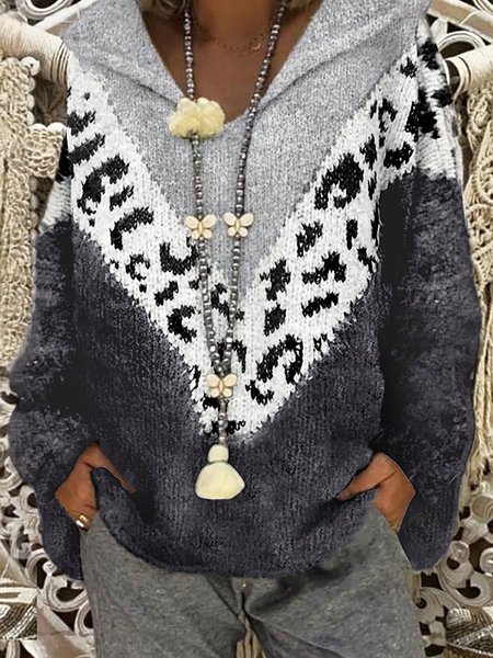 

Cotton Knitted Casual Sweaters, Deep gray, Sweaters