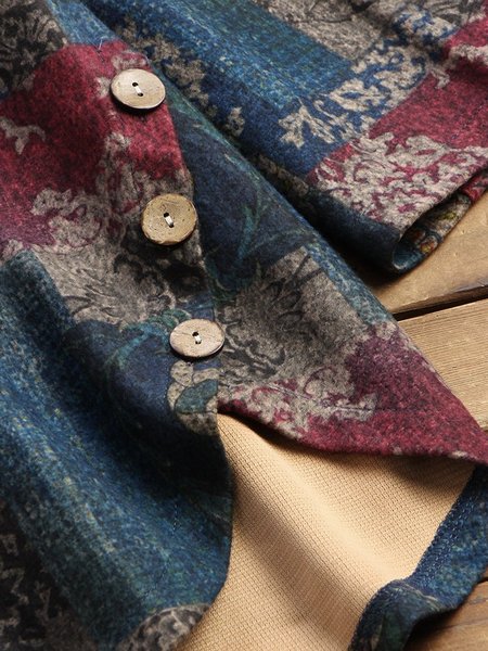 

Vintage Cotton-Blend Hoodie Shirts Blouses, Blue, Hoodies&Sweatshirts