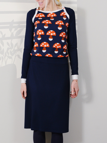 

Printed Long Sleeve Casual Dresses, Navy blue, Dresses