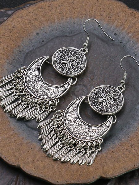 

Vintage Elegant Alloy Earrings, Silver, Earrings