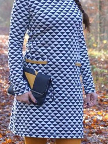 

Blue Casual Turtleneck Knitting Dress, Dresses