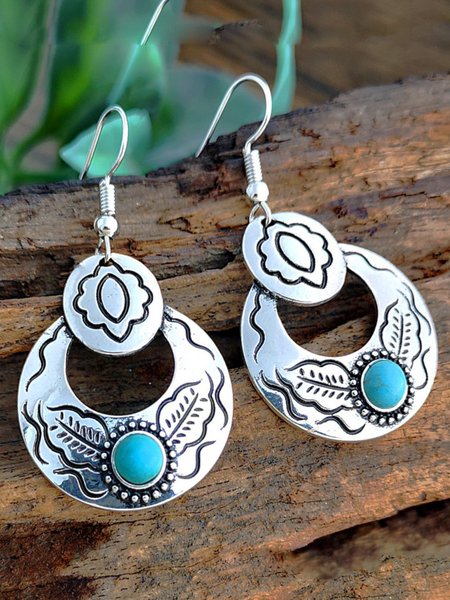 

zolucky Vintage Turquoise Earrings, Silver, Jewelry