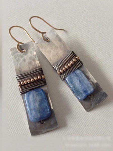 

Women Vintage Blue Alloy Earrings, Earrings