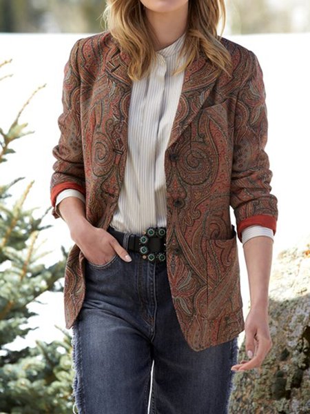 

Red Cotton Casual Jacket, Blazers