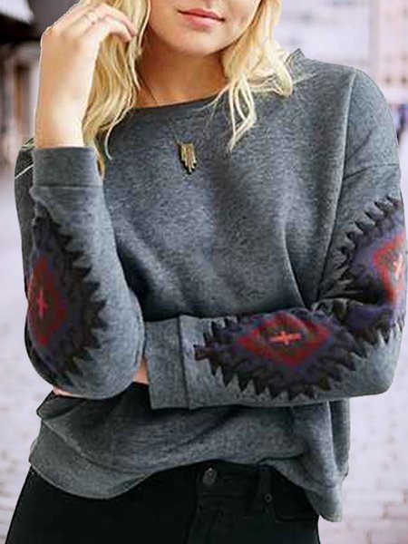 

Shift Printed Bateau/boat Neck Sweater, Gray, Auto-Clearance