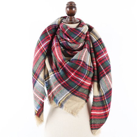 

Women Checkered Winter Scarves Shawls, Red, Women Scarves & Shawls