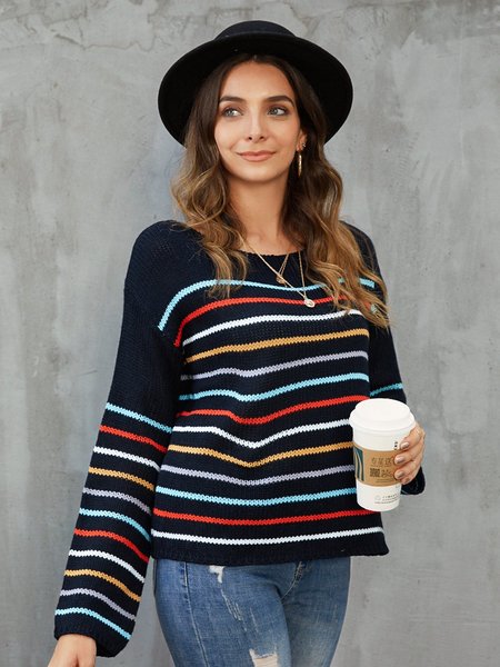 

Knitted Casual Sweater, Black, Sweaters & Cardigans
