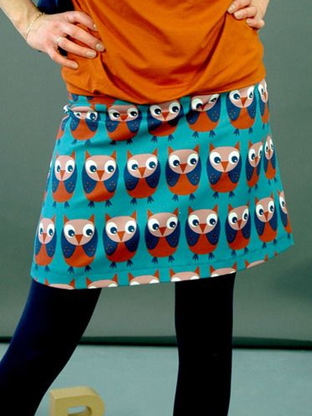 

Mini Gonna Stampata Casuale, Blu, Skirts