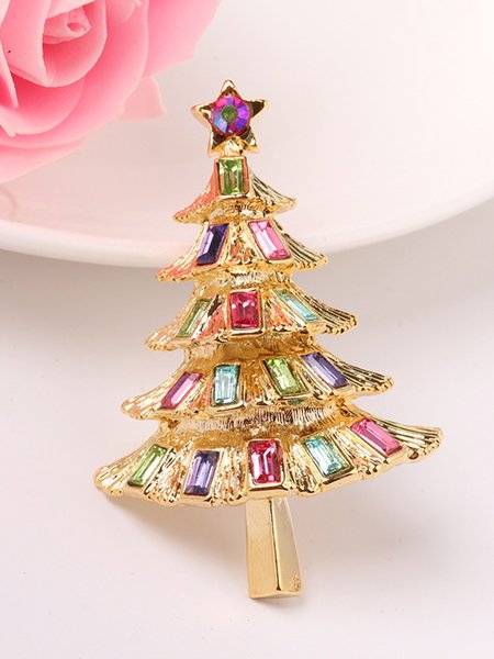 

Alloy Sweet Chrismas Brooch, Golden, Brooches