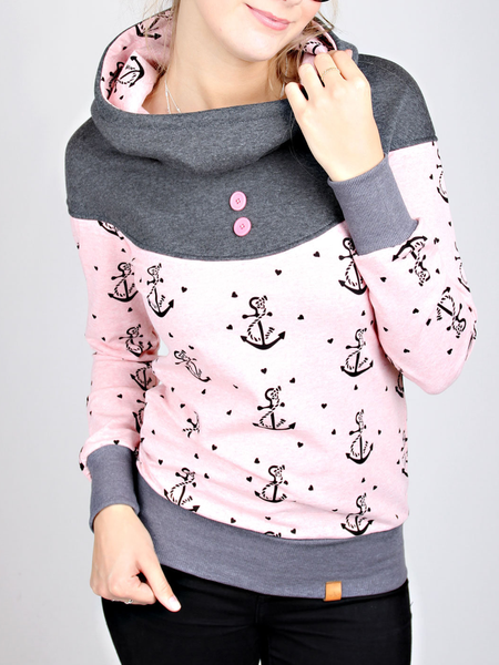 

Printed Long Sleeve Casual Sweatshirts, Pink, Hoodies & Sweatshirts