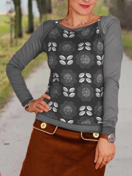 

Top Casuale Stampato Floreale, Grigio, Hoodies & Sweatshirts