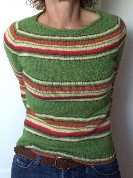 

Green Knitted Long Sleeve Crew Neck Shirts & Tops, Sweaters&Cardigans