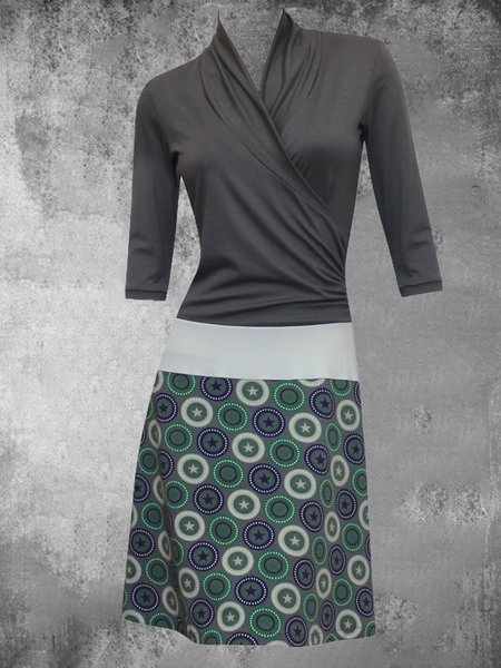 

Midi Abito Casuale Stampato, Nero, Casual Dresses