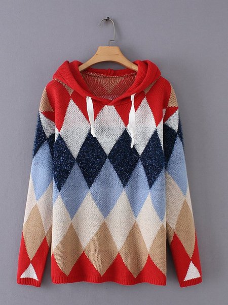 

Women Knitted Long Sleeve Casual Sweater, Red, Knitwear & Sweaters