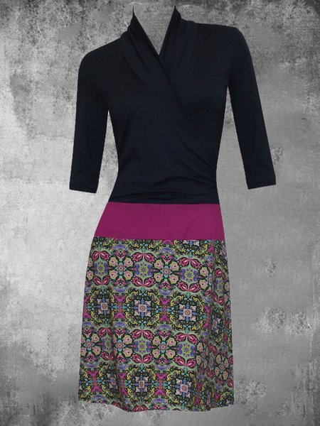 

Cotton-Blend Casual Printed Dresses, Black, Dresses