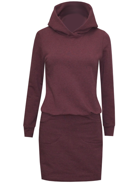 

Cotton-Blend Solid Casual Weaving Dress, Wine red, Spring Dresses