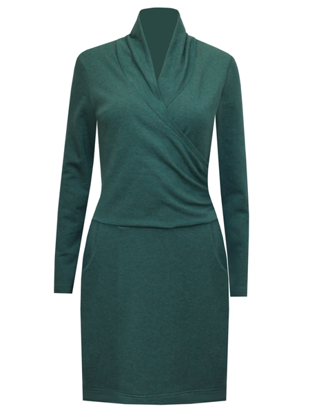 

Solid Casual V Neck Dresses, Green, Dresses