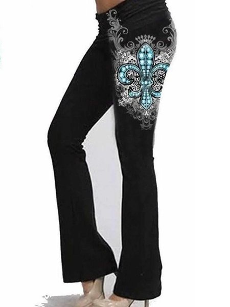 

Printed Pants, Black, Pants
