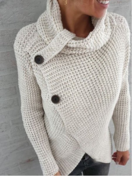 

Maglione Dritto Casuale da Donna, Bianco, Sweater