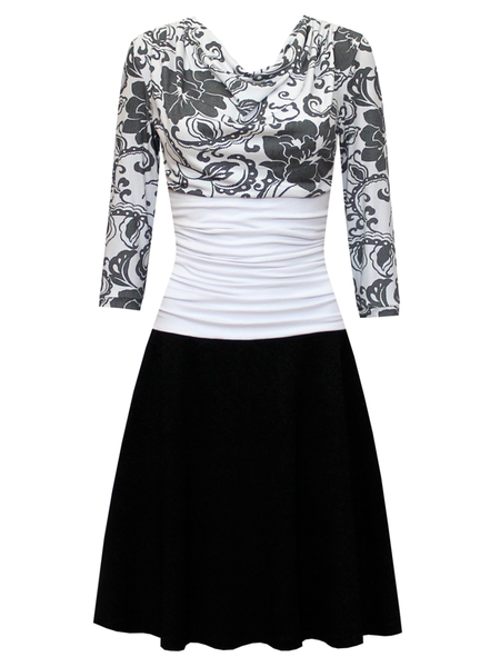 

Printed Cotton-Blend Casual Dresses, Black, Dresses