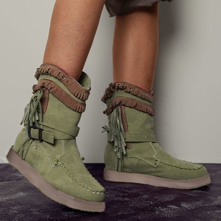 

Casual Suede All Season Boots, Blue, Shoes