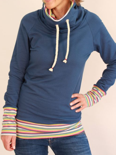 

Plus size Casual Long Sleeve Sweatshirtss Tops, Blue, Hoodies & Sweatshirts