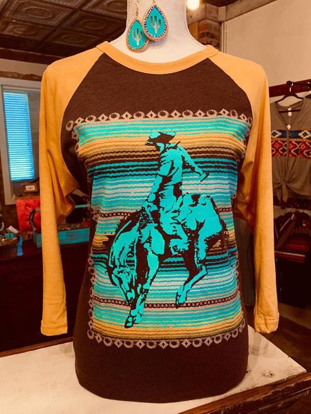 

zolucky Orange Long Sleeve Tribal Plus Size Blouse, T-Shirts