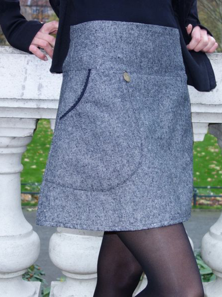 

Plus size Solid Casual Skirts, Gray, Bottoms