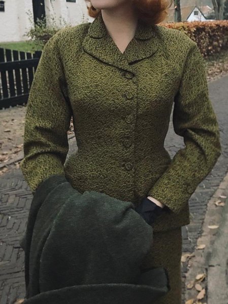 

Vintage 1940s Elegant Blazer Coat, Green, Blazers