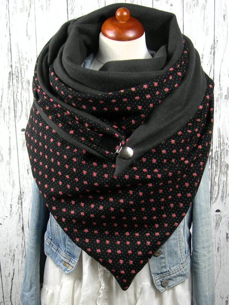 

Black Polka Dots Casual Printed Scarves, Scarves&Gloves
