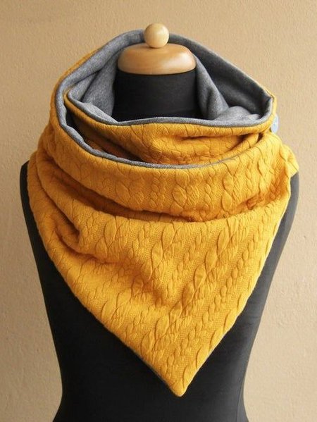 

Casual Cotton-blend Scarf, Yellow, Scarfs
