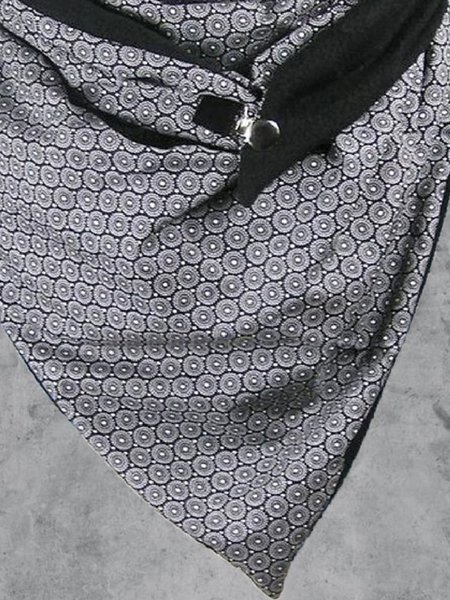 Floral-Print Casual Cotton-Blend Scarf, Grey, Scarves & Gloves