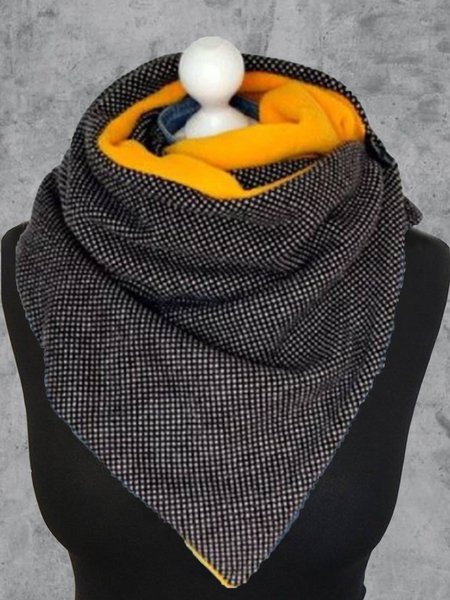 

Color-Block Casual Cotton-Blend Scarves & Shawls, Black, Scarves & Gloves