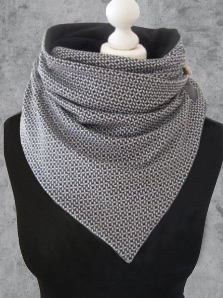 Casual Cotton-Blend Scarf, Black gray, Scarves & Gloves
