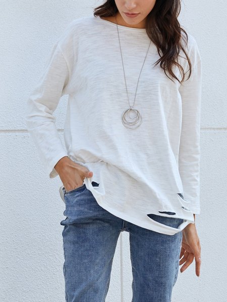 

White Long Sleeve Tops, Auto-Clearance