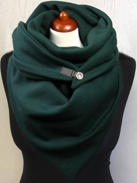 

Green Solid Cotton Casual Scarves, Scarves & Gloves